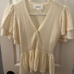 ba&sh acacio pointelle cardigan top